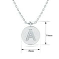 thumbnail image 2 of SuperJeweler A Initial Necklace, Disc Style, in 14 Karat White Gold With 13 Diamonds, With Free 18 inch Chain, for Women, 2 of 3