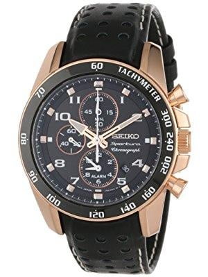 seiko sportura chronograph rose gold