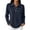 61#Navy, variant on Waffle Knit Tops for Women Long Sleeve Collared Work Golf Polo Shirt S