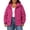 Hot Pink, variant on Women's Plus Size Ski Jacket Windproof Waterproof Warm Winter Padded Coat with Pockets Hooded Mountain Snow Thick Outerwear for Cold Weather Pink
