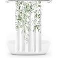 thumbnail image 4 of Green Eucalyptus Shower Curtain, Watercolor Leaves on The Top Plant with Floral Bathroom Decoration Shower Curtain Sets 72x72 Inch with Hooks, 4 of 6
