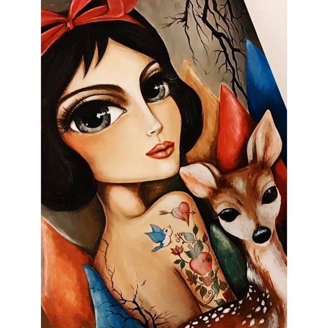 Pintura de diamante 5D DIY Taladro redondo completo Chica de dibujos animados Kit Decoración para el hogar (A6790) Hugtrwg Para estrenar
