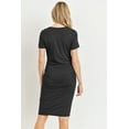 thumbnail image 4 of Basic Short Sleeve Ruched Maternity Bodycon Dress, 4 of 5