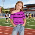 thumbnail image 6 of WRKEKC Girls Short Sleeve Tops Kids Star Print One Shoulder Short Sleeve Casual T-Shirt for Daily Wear 5-14 Years, 6 of 9