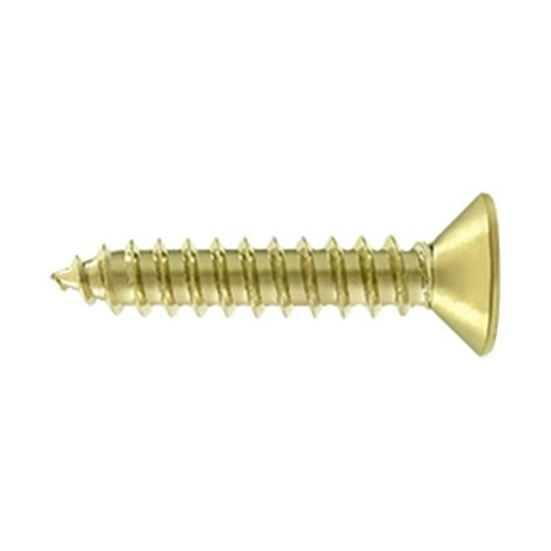 1 in. Wood Screw No. 10, Bright Brass Solid Brass