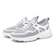 CMR CHAMARIPA Lightweight Elevator Shoes - Gray Knit Height Increasing Sneakers For Men 7CM / 2.76 Inches