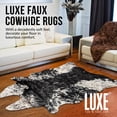 thumbnail image 4 of Luxe Faux Cowhide Rug for Rustic and Western Decor | Low Pile Faux Fur Rug with Salt/Pepper Black + White Cow Print | Cruelty-Free Fade Resistant Living Room Rugs | 5-1/4 x 7-1/2 ft, 4 of 10