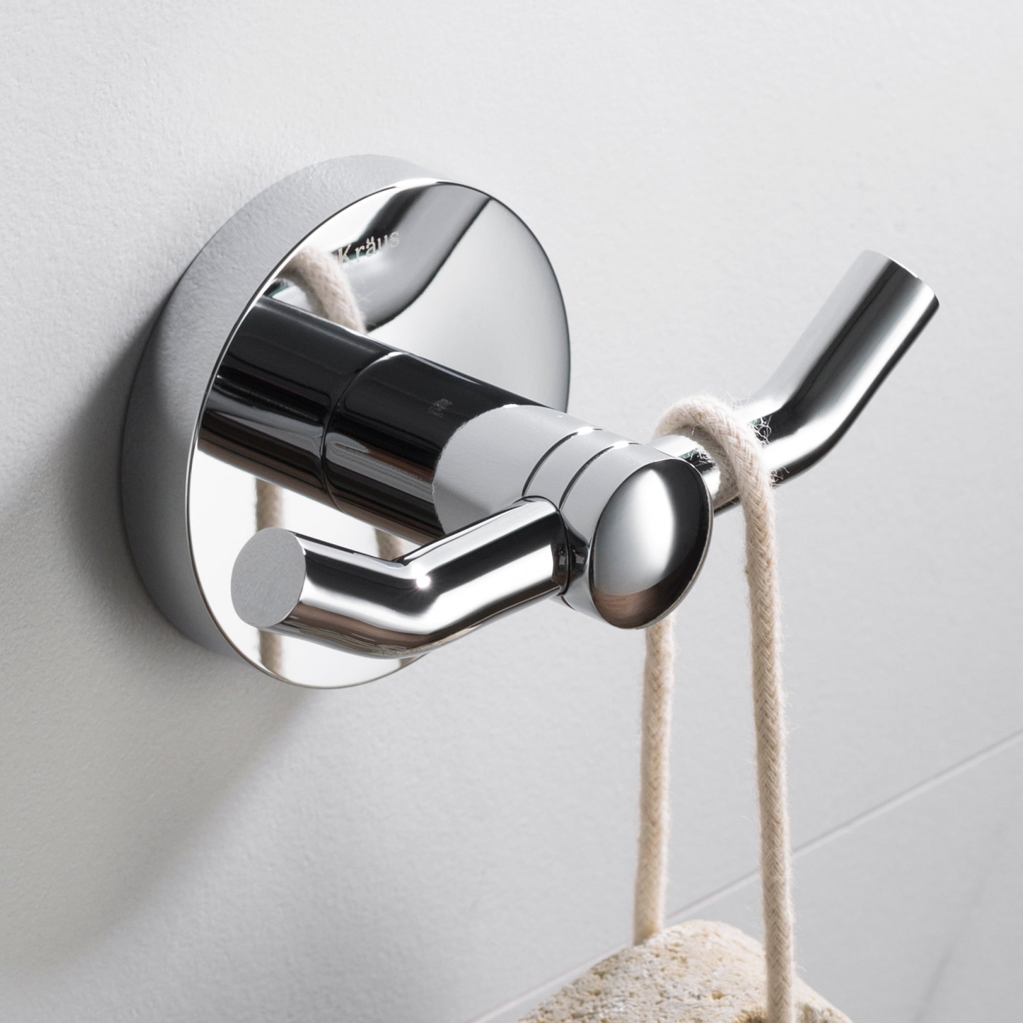 Kraus Bathroom Towel Hooks, Chrome, 3.56"L