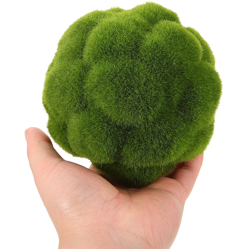 TABLZONE Set of 4 Green Plastic Moss Globes Decorative Faux for Home Office Decor