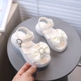 thumbnail image 6 of KPOPLK Toddler Girl Sandals Little Kids Summer Dress Shoes Open Toe Flats Cute Sandals for School Beach Party Size 9,Beige, 6 of 9