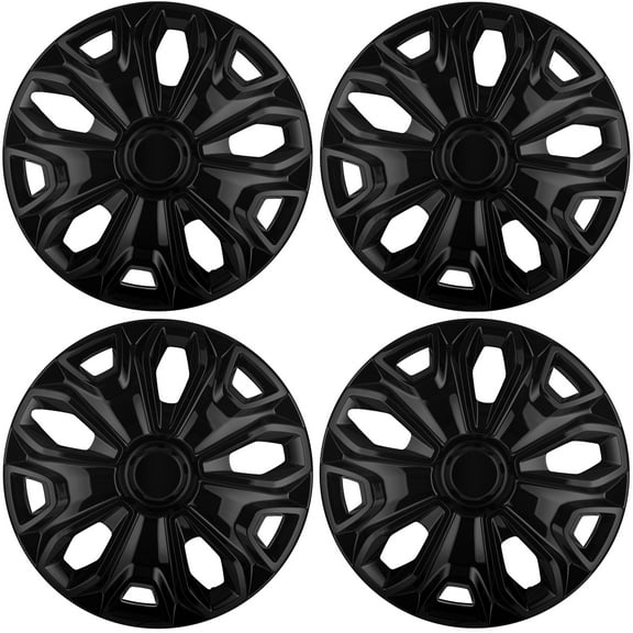 HubStar Hubcap Replacement for Ford Transit 150, 250, and 350: 2015-2024, 16-inch Wheel Cover (Gloss Black, 4 Pieces)