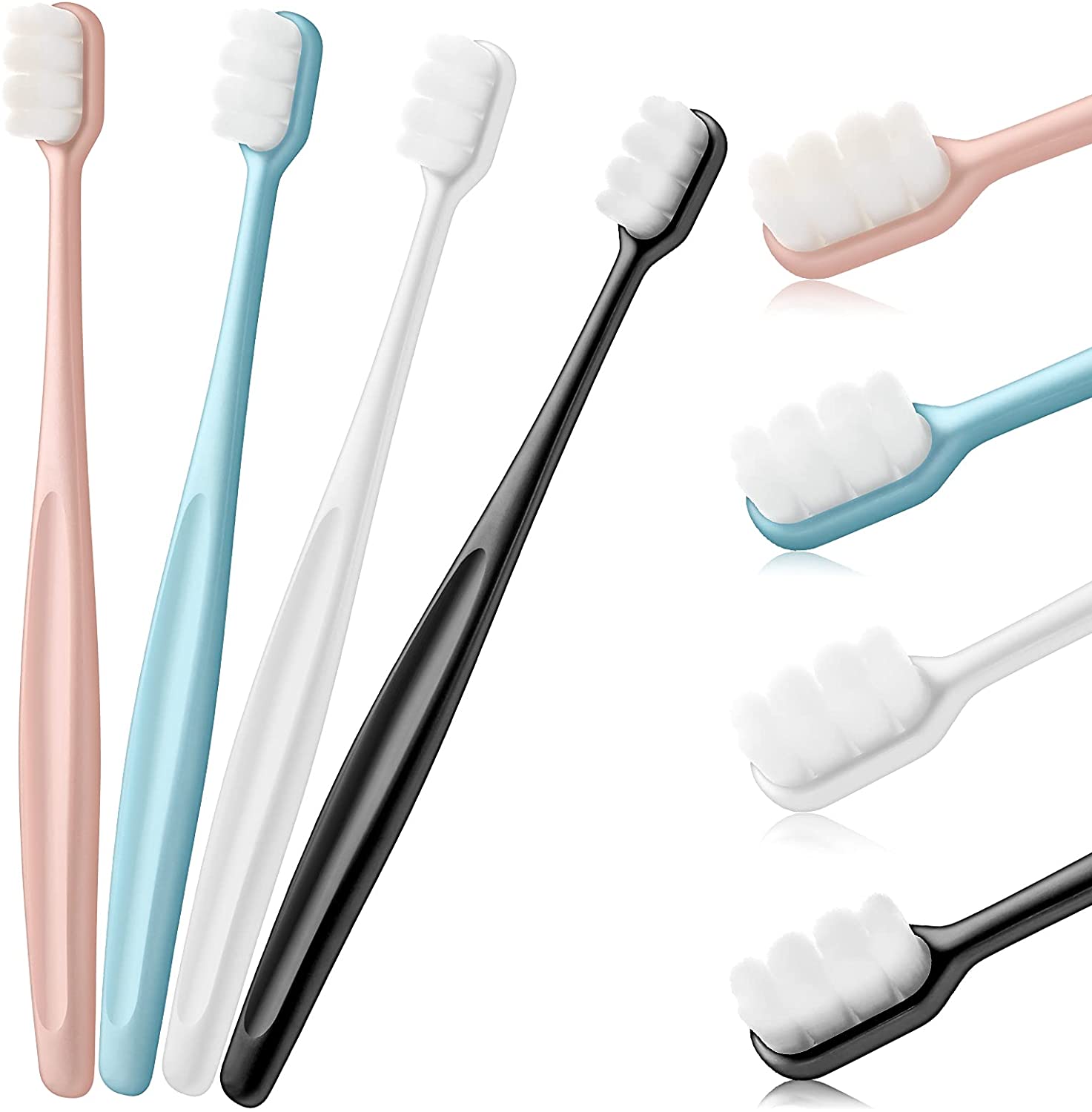 4 Pieces Micro-Nano Manual Toothbrush for Sensitive Teeth, Extra Soft  Toothbrushes with 10000 Soft Bristles for Adult Children, Good Cleaning  Effect, White, Black, Pink, Blue | Walmart Canada