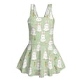 thumbnail image 6 of DISNIMO Girls' Swimsuit Bunny Carrot Printed One Piece Bathing Suit Quick Dry Beach Swimwear Sleeveless Bathing Suits with Skirts, 6 of 8