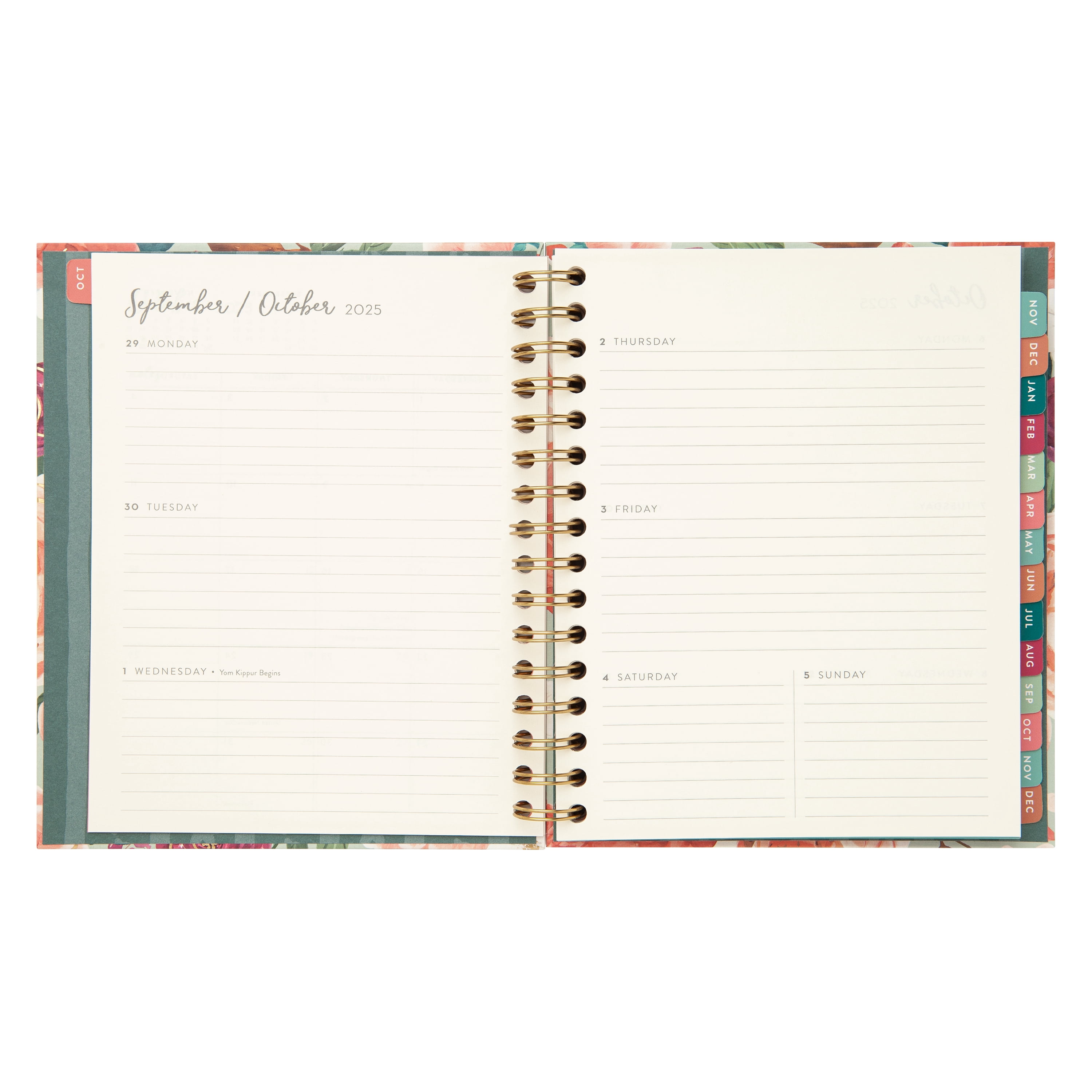 Mintgreen Monthly Weekly Medium (7.25"x 8.75") Sage Floral Scripture 15 Month Oct 2025-Dec 2026