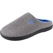 Urban Fox Mens Suede Slippers I Thickly Padded I 100% Boa Lining I Comfortable House Slippers Dark Grey/Blue M (9-10)