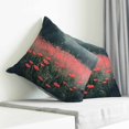 thumbnail image 4 of Throw Pillow Covers 26x26 Inch, Red Spring Floral Decorative Pillow Cases for Couch Sofa Bed, Retro Oil Painting Botanical Cotton Linen Square Home Decor Pillowcases with Hidden Zipper, 4 of 7