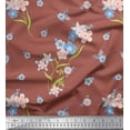thumbnail image 2 of Soimoi Rayon Fabric Leaves & Periwinkle Floral Fabric Prints By Yard 42 Inch Wide, 2 of 3