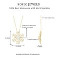 thumbnail image 5 of Rosec Jewels Certified Moissanite Snowflake Necklace for Women - with Chain - D-VS1 Quality - Gift for Christmas, 14K Yellow Gold, 5 of 8
