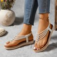 thumbnail image 2 of Lenago Sandals Women Oversized Flat Bottomed Sandals Woven Rope Construction Decoration Beach Shoe Cover Toe Sandals Sandals for Women, 2 of 10