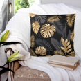 thumbnail image 3 of Pillow Covers 20x20 Set of 2, Black Golden Palm Leaf Throw Pillow Covers Decorative Couch Cushion Cover, Tropical Plant Modern Luxury Microfiber Soft Square Pillowcases for Bedroom Living Room Sofa, 3 of 7