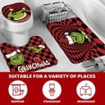 thumbnail image 5 of 4Pcs Christmas Shower Curtain Sets with Non-Slip Rugs, Toilet Lid Cover and Non-Slip U Shape Bath Mat, Bathroom Sets with 12 Hooks Xmas Holiday Home Decor, 5 of 6