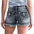thumbnail image 3 of Aloohaidyvio Jean Shorts for Women Trendy High Waisted Denim Shorts Stretchy Summer Casual Off Jeans Shorts, 3 of 7