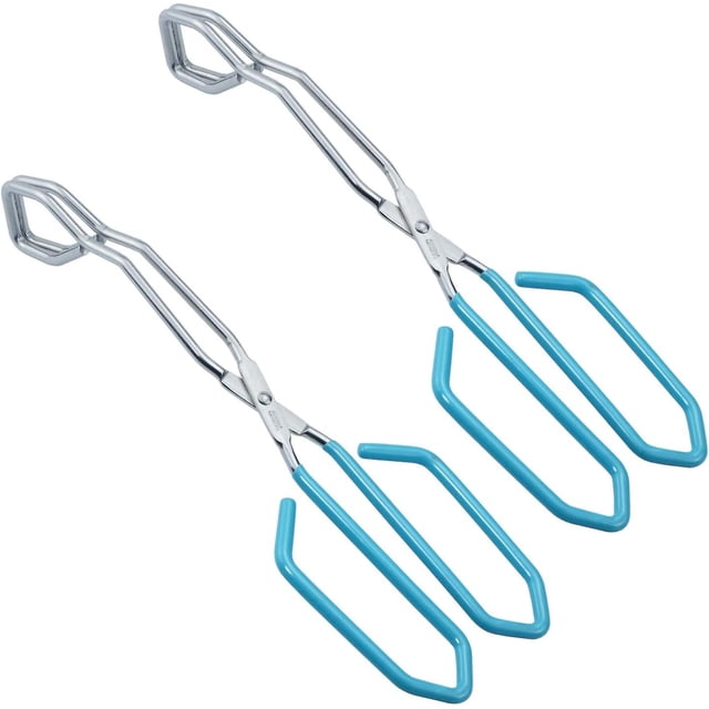 Scissor Cooking Tongs 11-inch Stainless Steel Scissor Style Tongs, Set Of 2 Blue 11