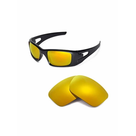 Walleva 24K Gold Polarized Replacement Lenses for Oakley Crankcase Sunglasses