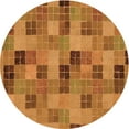 thumbnail image 1 of Ahgly Company Indoor Round Patterned Mahogany Brown Area Rugs, 5' Round, 1 of 6