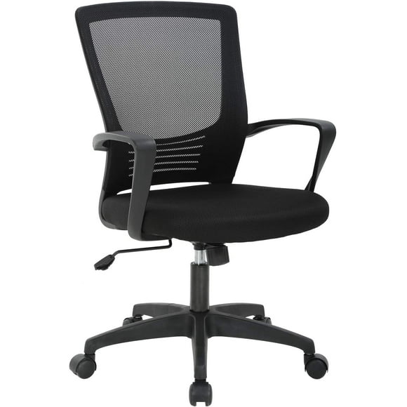 BestOffice Chaise de Direction avec Hauteur Réglable et Pivot, Capacité de 250 lb, Black