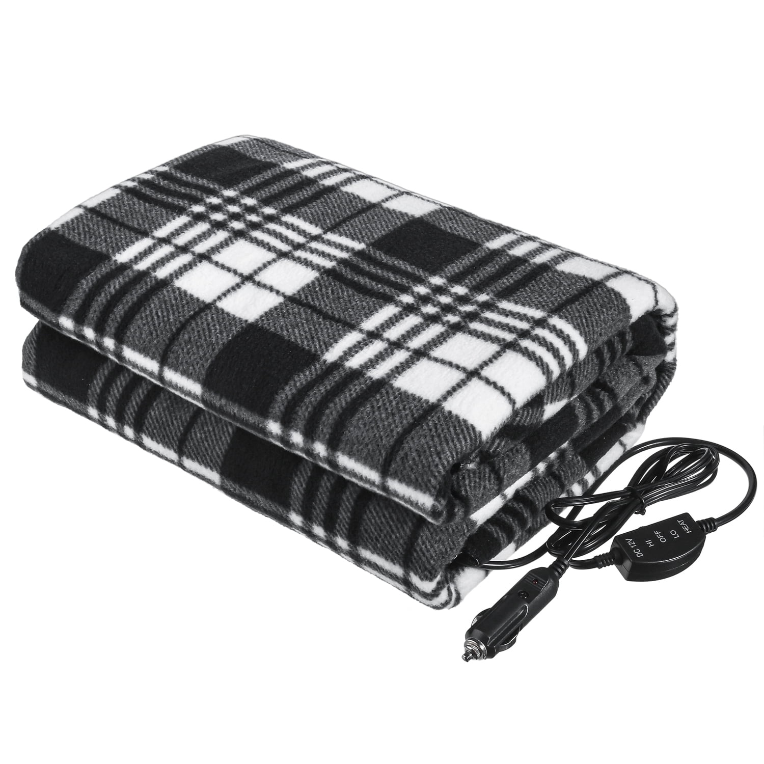 kati-way Car Electric Blanket Winter Hot Navy Blue Fleece Luxurious Comfy Polar Fleece Heated Travel Car Blanket 12v Car Constant Temperature Heating Blanket for Cold Weather 