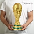 thumbnail image 2 of 36cm/14.2inch World Cup Replica Football Champion Trophy, High Quality Resin Sculpture, Home Office Decoration Own a World Soccer's Biggest Prize for Sport Fan League Team,Gold,World Cup Soccer, 2 of 6