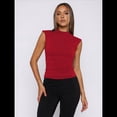thumbnail image 4 of Camisetas Básicas Sin Mangas para Salir de Mujer, Cuello Alto, Ropa de , Camisetas Lindas Sin Mangas, Conjuntos de Verano Y2K. Rojo M, 4 of 9