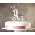 thumbnail image 1 of Couple Wedding Cake Topper Personalized Silhouette Cake Topper Color Option Available 4"-6" Inches Wide, 1 of 1