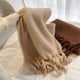 thumbnail image 5 of Bufanda lisa de cachemira verde brillante de lujo para mujer, chal de invierno, bandana, pashmina, borla, fular femenino, manta gruesa, 2022, 5 of 5