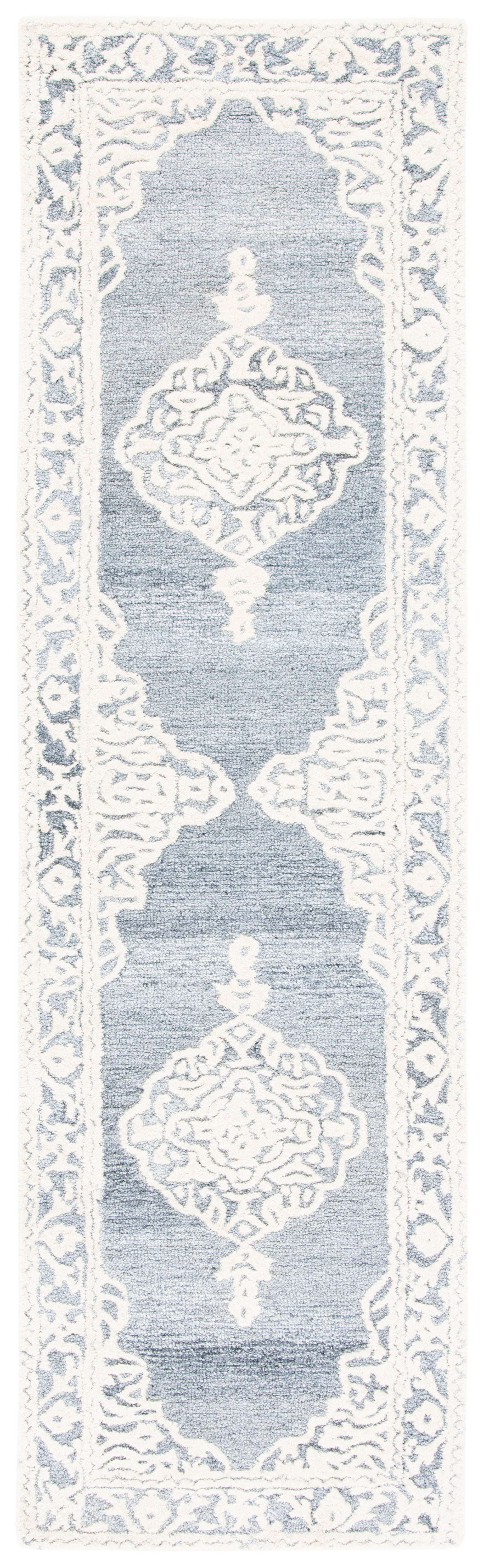 Safavieh Micro-Loop Antonio Medallion Runner Rug, Light Blue/Ivory, 2'3" x 8'