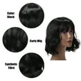 thumbnail image 4 of Unique Bargains Wigs for Women 14" Black Curly Wig with Wig Cap, 4 of 8