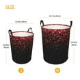 thumbnail image 5 of Haiem Red Glitter1 Leather Dirty Clothes Laundry Basket,Sturdy & Waterproof,Collapsible Round Design For Efficient Space Management,Multi-Purpose Storage Basket, 5 of 8
