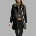 thumbnail image 2 of Women's Long Coat Classic Front Zip Casual Blended Wool Coat With winter coats for women, 2 of 4