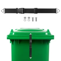 Uxcell 1-Set Trash Can Locks for Animals, 14.2-17.7 Inch Adjustable Stainless Steel Buckle Type Raccoons Bear Proof Lid Garbage Can Lock [Black]