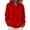 Red, variant on Women's Hooded Knit Cardigan Button Up with Drawstring Ties | Hooded Pullover with a Full-button Front, Intended for Cooler Weather Layering, #01_Black, L