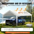 thumbnail image 3 of 10x20ft Heavy Duty Waterproof UV Protective Carport Replacement Canopy Garage Roof Tent Awning Easy to Install White Canopy Only, 3 of 6
