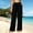 Black, variant on Gamviast Womens Wide Leg Cargo Pants Elastic Waist Drawstring Cotton Gauze Look Palazzo Pants with Side Pockets Lightweight Loose Fit for Beach Vacation Lounge White XXL