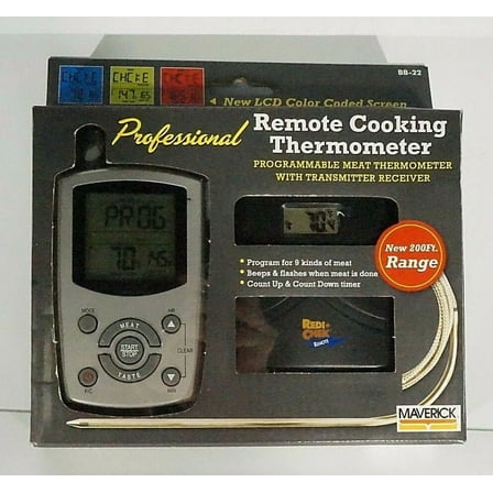 New Maverick Professional Programmable Remote Cooking Meat Thermometer BB-22