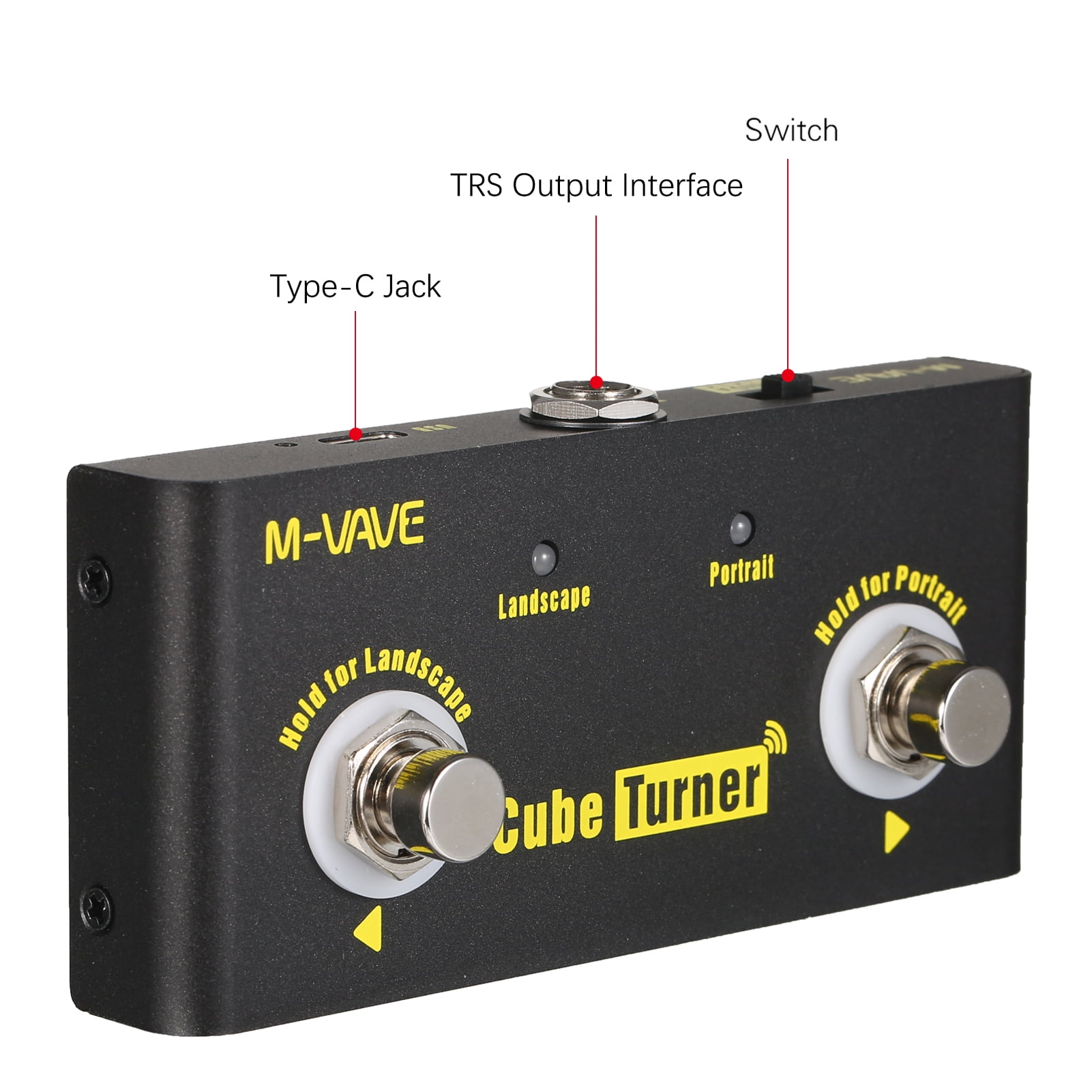 M-VAVE Cube Turner Wireless Page Turner Pedal Rechargeable Sheet Turner Supports Looper Connection Compatible with Android iOS Smartphones Tablets