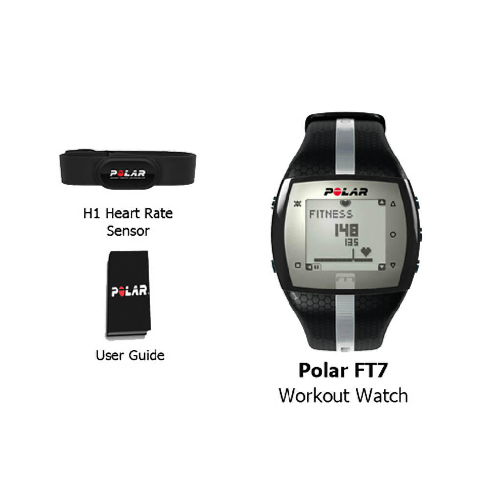 Polar FT7 Training Computer Watch Includes Coded Heart Rate Transmitter  -Black/Silver - Walmart.com