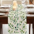 thumbnail image 3 of Table Runners 90 Inches Long Dress Scarves, Green Leaves Farmhouse Coffee/Dining/Kitchen Table Runner for Living Room, Watercolor Spring Botanical Country Beige 13x90 Inch, 3 of 9