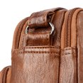 thumbnail image 4 of Bolsa retro de cuero suave para mujer, bandolera con múltiples bolsillos (marrón) Likrtyny Para Estrenar, 4 of 9