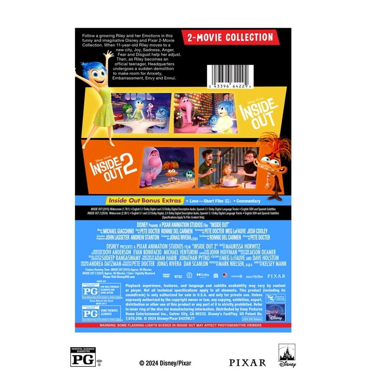 Free Shipping! Disney Inside Out DVD Animated Adventure PG 2015