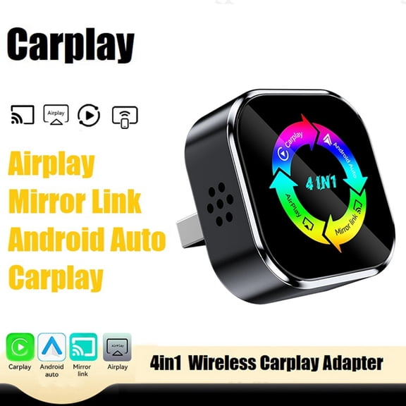Wireless Carplay Adapter 4in1 Airplay/Mirror Link/Android Auto/Carplay AI Box USB Dongle Wired Carplay to Wireless A